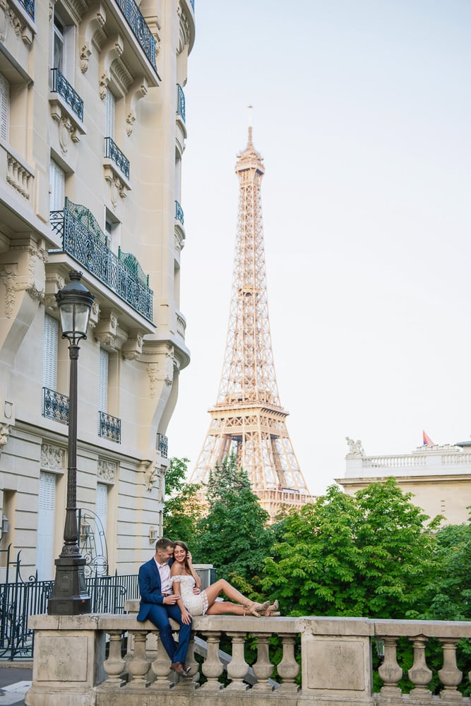 Professional Pose By Couple In Paris Photoshoot