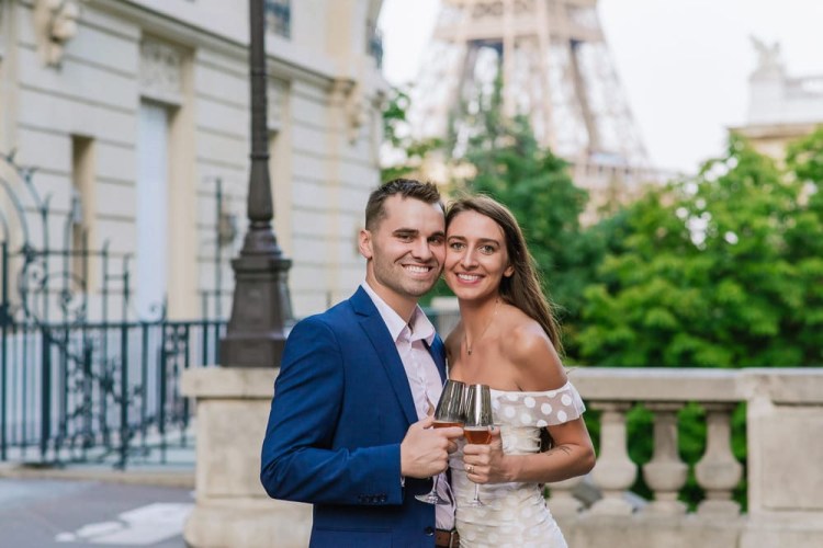 Beautiful couple portrait in Paris