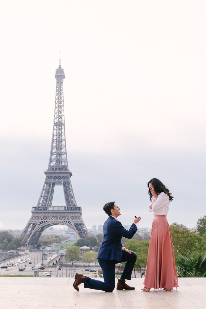 Eiffel Tower Paris proposal - Trocadero proposal