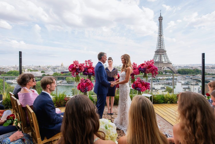 Eiffel Tower wedding at the Shangri La Paris