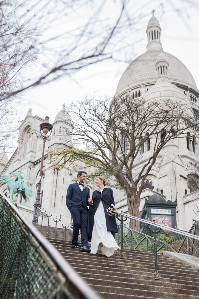 Elope to Paris on the stairs of Montmartre