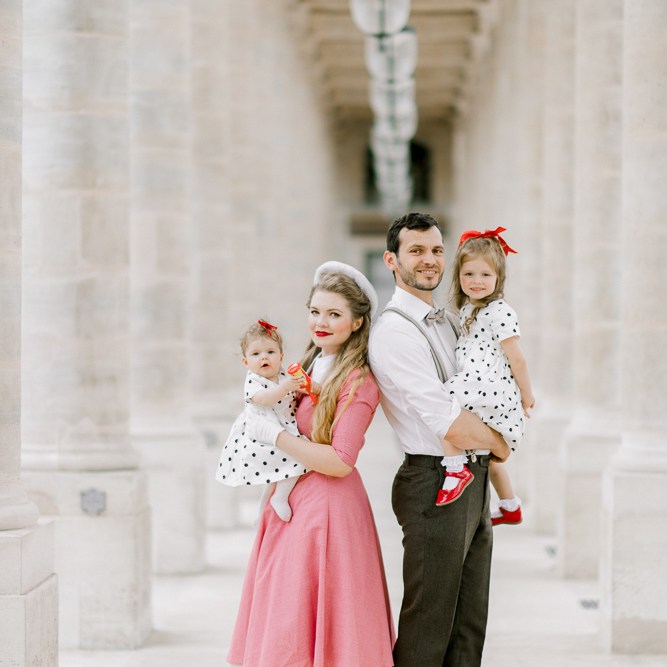 Family photos in Paris at Palais Royal - captured by Odrida Photographer France