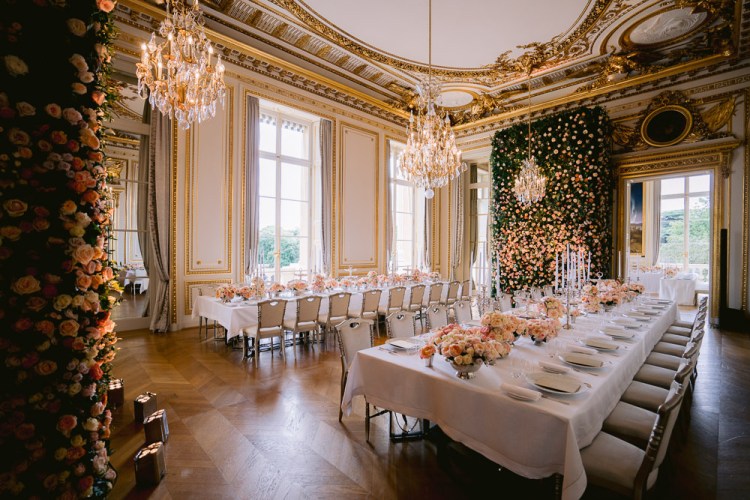 Luxury wedding decoration at Hotel de Crillon Paris