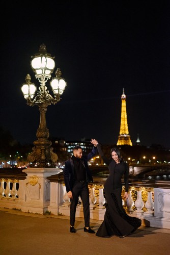 Night dance on the Alexander 3 bridge in Paris