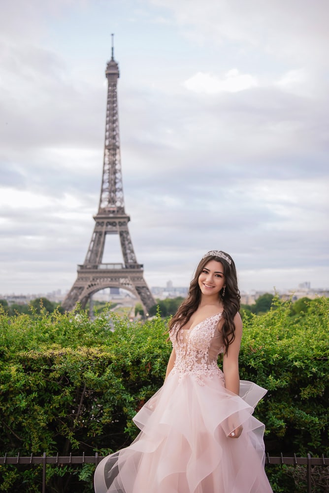 paris quinceanera - beautiful girl in fabulous dress