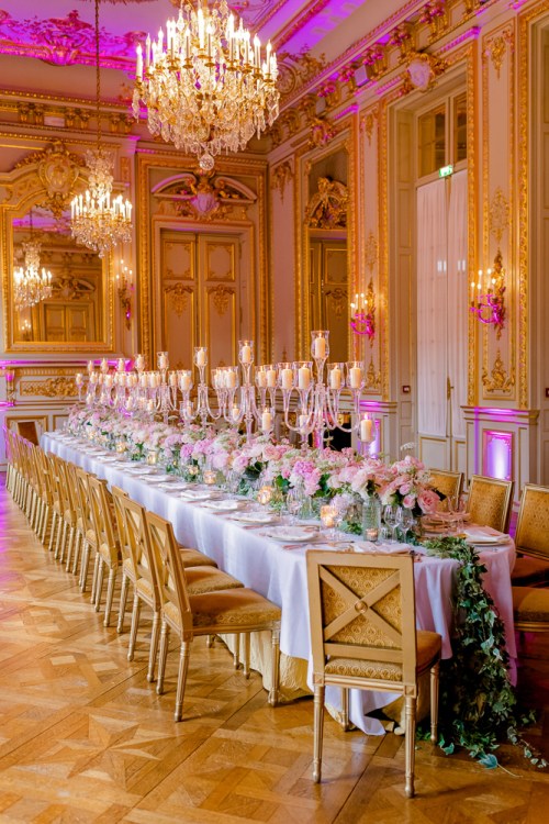Wedding reception decoration in a Parisian palace - Shangri La Paris
